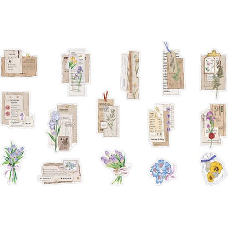 30 Étiquettes Fleurs Vintage Adhésives Décoratives Papier Scrapbooking Fournitures DIY Carnet Journal Art Artisanal (1/5)