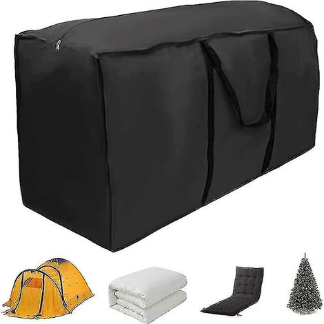BEBUSINGOTO Bolsa de almacenamiento de cojines, grande, de tela Oxford, para exteriores, duradera, impermeable, con cremallera (1/5)