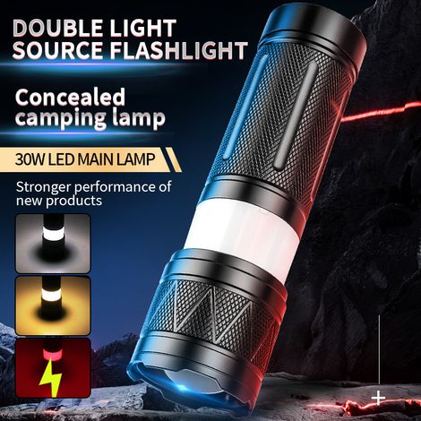 Neue, weitreichende weiße Laser-Taschenlampe mit Haken, Zoomfunktion, Campinglicht, leistungsstarke Outdoor-Taschenlampe