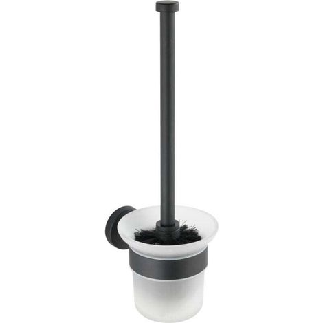 WC-Porte brosse Bosio Black 10x35 cm inox noir brosse satiné porte brosse wc noir brosse wc design brosse wc industrielle accessoires salle de bain noirs brosse wc inox noir brosse wc sans perça (1/4)