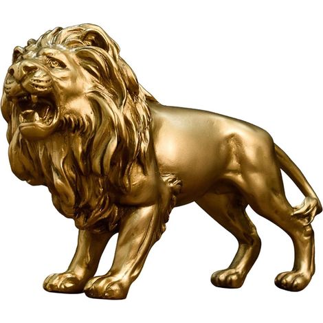 Moderna statua di leone in resina per la decorazione della casa, dell'ufficio o del soggiorno.