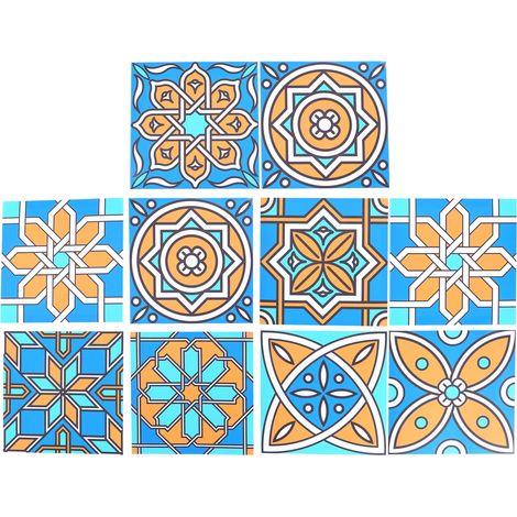 10 Autocollants Muraux Imperméables pour Salle de Bain, Revêtement de Sol Adhésif Décoratif