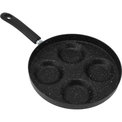 Poêle à œufs 4 tasses, antiadhésive, pour omelettes, œufs au plat, steaks, crêpes et petit-déjeuner. Compatible avec plaques à induction et cuisinières à gaz. (1/5)