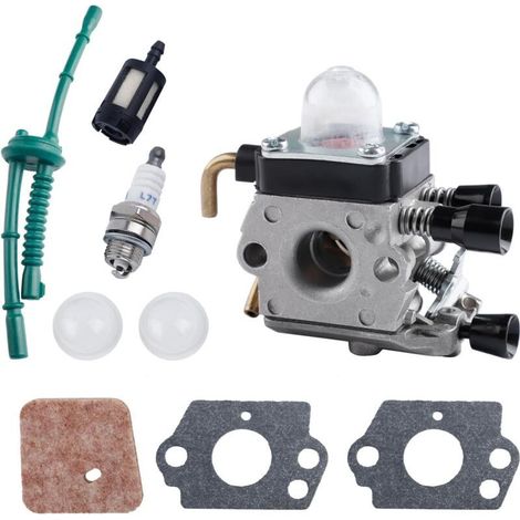 Kit de Carburateur pour Stihl FS38 FS45 FS46 FS55 FS74 FS75 FS80 FS85 HL45 HL75 HS70 HS74 KM55 KM55R Tondeuse à Gazon Carburateur avec Kit de Tuyau de Carburateur Remplacement Filtre à Air (1/5)