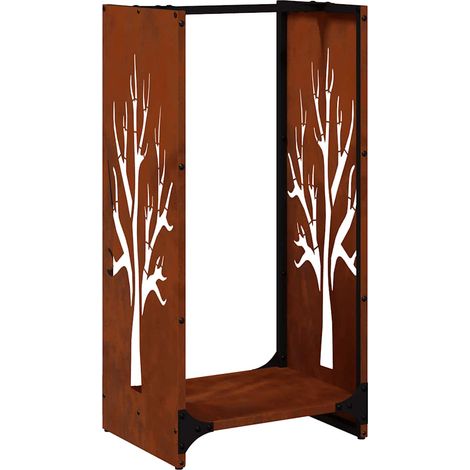 Étagère à bois 40x30x80 cm acier résistant aux intempéries (1/5)