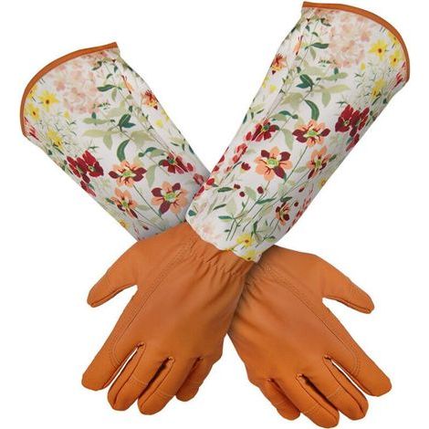 Gants de jardinage pour femmes – résistants aux épines avec protection longue des avant-bras, en cuir synthétique renforcé, taille unique (1/4)