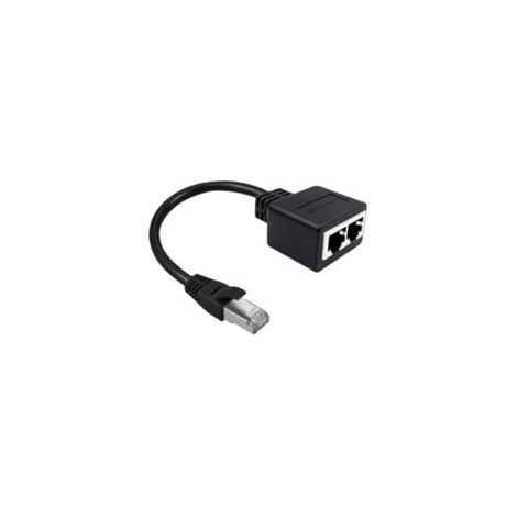 Adaptateur réseau RJ45 1 à 2,RJ45 A mâle-femelle adaptateur double (15cm) Il est utilisé pour commuter le réseau (1/5)