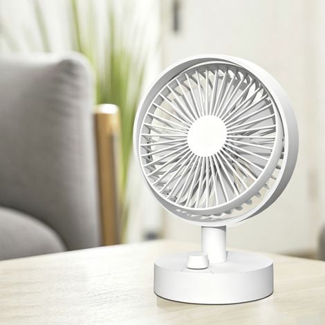 Ventilateur de Bureau avec Batterie Portable Desk - Batterie 2000 mAh, Diamètre 17 cm, Câble de Type C, Sélecteur d'Intensité (1/5)