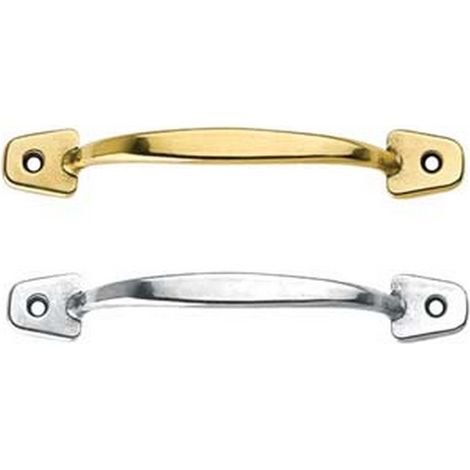 10PZ MANIGLIE MOBILI FISSE OTTONE mm115x22h. interfori mm98 ottone lucido