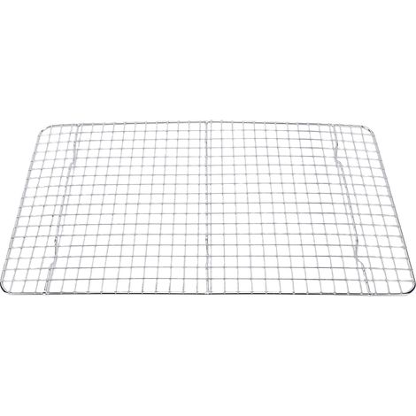 Grille de refroidissement pour la cuisson et la pâtisserie, en acier inoxydable de qualité alimentaire, pour sécher biscuits, pizzas, gâteaux et pains (argenté). (1/5)