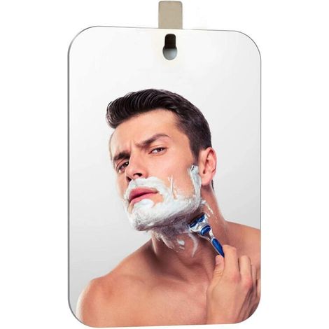 Espejo Para Afeitarse En La Ducha - 19 x 28 cm - Antivaho - Reutilizable - Para Superficies Lisas - 1 Unidad (1/5)