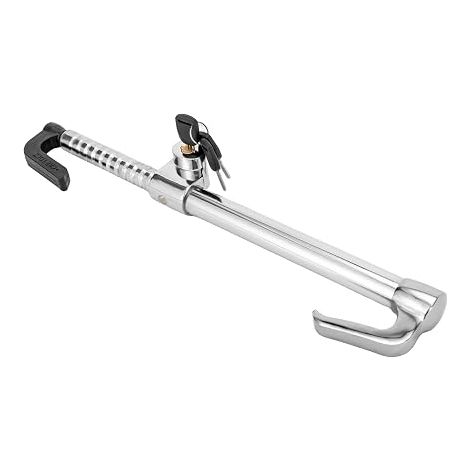 Antivol de direction de voiture 1,4 kg Antivol Voiture Avec clé Verrouillage de pédale en forme de volant de 35 à 85 cm Sécurité antivol Pour coque de direction Verrouillage d'embrayage Extensible (1/5)
