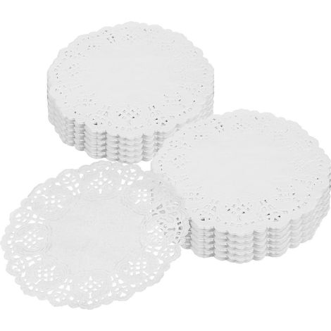 Napperons en papier sulfurisé jetables pour friture, 140 pièces, ronds, blancs (1/5)