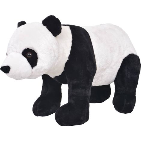 Peluche panda XXL avec cadre en acier, siège enfant noir et blanc 92 x 47 cm - PANGIVO (1/5)