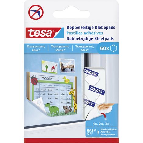 Pastilles double-face tesa® tesa 77731-00000-01 transparent 60 pc(s) W680971 (1/4)