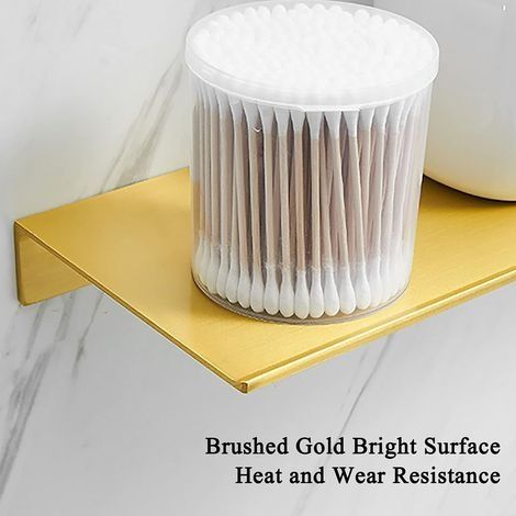 Badezimmerregal, Duschablage, Aluminium-Ablage für Badezimmerschrank, Küche - Gebürstetes Gold (40 cm) (1/4)