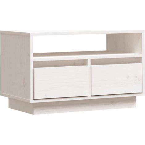 Maison Exclusive - TV-Schrank Weiß 60x35x37 cm Massivholz Kiefer (1/5)