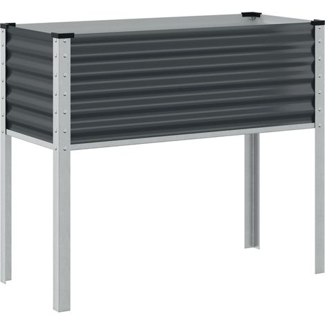 Fioriera aiuola rialzata vassoio piante fiori terrazza giardino 100 x 41 x 90 cm acciaio antracite 020037271