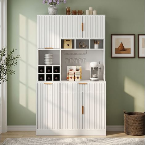 MEUBLIV Aparador blanco 60x40x130 cm – estantes regulables, 2 puertas (1/5)
