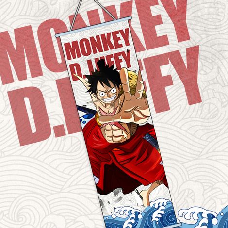 Lot de 6 affiches en tissu satin Demon Slayer : Nezuko, Tanjiro, Zenitsu, et One Piece Luffy, décoration murale anime, vente en gros (1/3)
