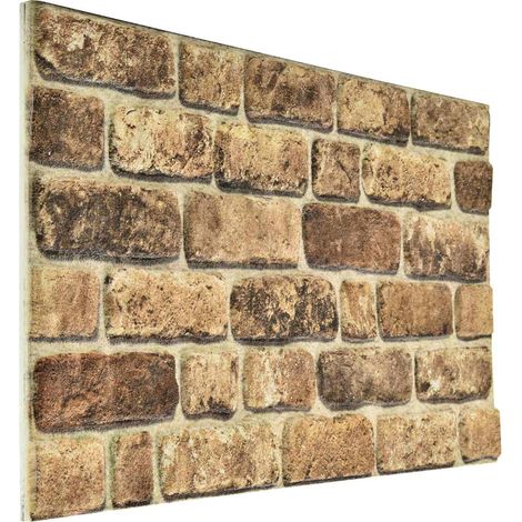 Wall Panels 10 pcs Dark Sand 100 x 50 cm EPS Foam vidaXL