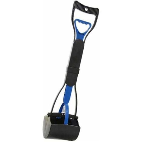Bleu - Pelle à chien, manche solide de 60 cm de long, pince dentelée pour nettoyer les crottes des chiens et des chats à l'extérieur/à l'intérieur. (1/4)