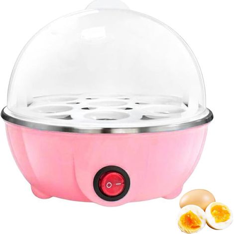 Schneller Eierkocher, elektrischer Eierkocher mit automatischer Abschaltung, gekochte Eier, Wilderer, Omelette-Maker, Anti-Verbrühungs-Trockenwilderer (Rosa) (1/5)