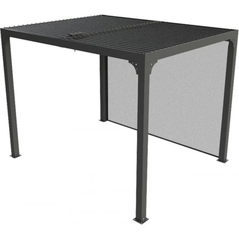 Pergola Bioclimatica in Alluminio 240x300 cm con Telo Laterale Manuale (1/7)