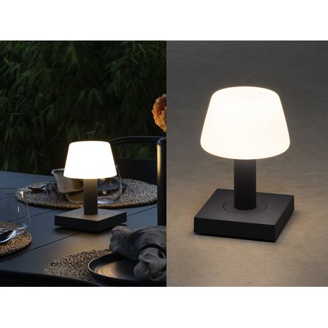 Kleine LED Outdoor Akku Tischleuchte MONACO per USB aufladbar, Anthrazit H: 19cm (1/5)