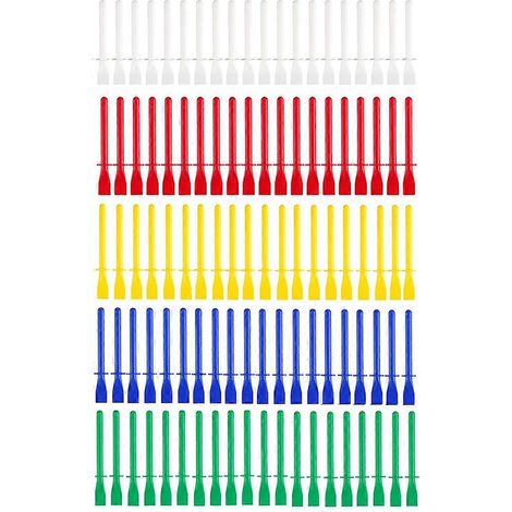 Ensemble de 100 applicateurs de colle, applicateurs de colle en plastique de 5 couleurs avec pinceaux pour les loisirs créatifs et le travail du bois, bâtonnets réutilisables. (1/5)