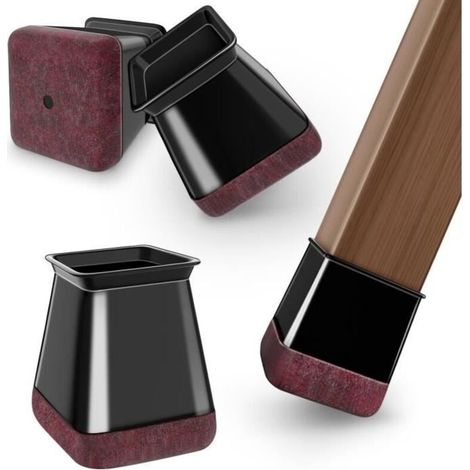 Capuchons de Protection - Noname - Lot de 24 - Noir - Résistants à l'usure - Pour Pieds de Chaise (20-26mm) (1/4)