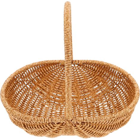 Küchenkorb aus Kunststoff Rattan Leichter Obstkorb mit Griff