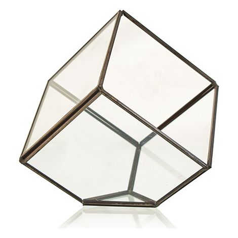 Terrarium en Verre - Cube sur Coin- Vendu par 1 (1/4)