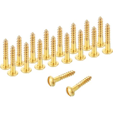 Pack De 58 Vis À Bois M3 x 17.5mm Laiton À Fente Tête Ronde (1/5)
