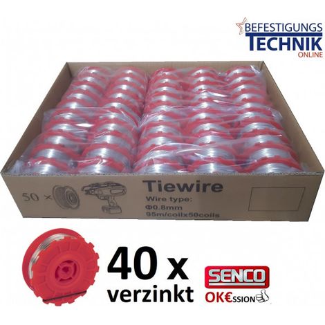 40 Rollen Bindedraht Senco 08A40 SRT40 TJEP Draht ULTRA GRIP XP25 XP40 XP58 REBAR"-"EN14770