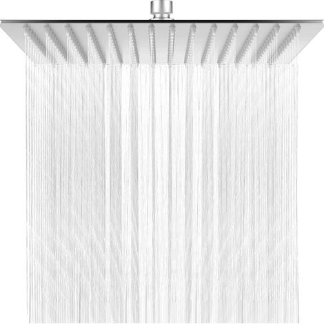 Flexible de douche avec buse anticalcaire, pommeau de douche effet pluie économique avec buse en acier inoxydable, 30 cm (12 pouces) (1/5)