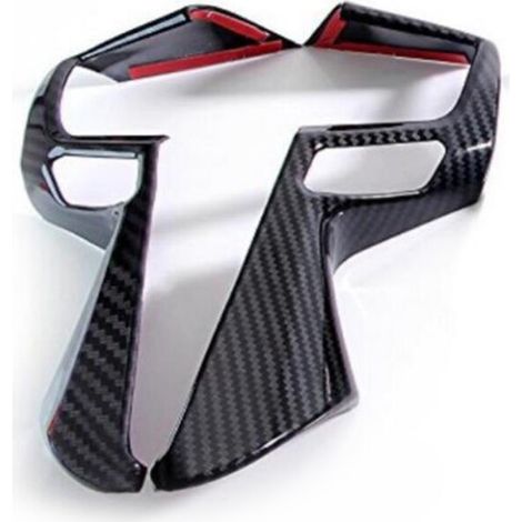 Funda decorativa de fibra de carbono para volante de coche, accesorio adhesivo para Toyota Alphard Vellfire 30 (2015-2019)