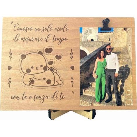 Cadre photo de table en bois, cadre moderne, idée cadeau homme femme, tableau avec pince, dédié au choix pour ami ou amie, décoration intérieure (couple) (1/5)