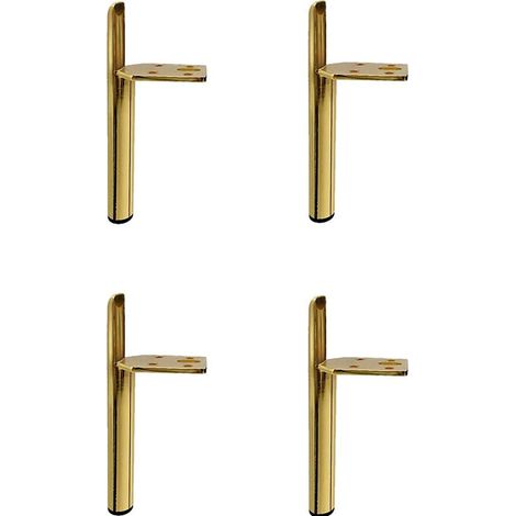Un ensemble de 4 pieds en métal, pieds en fer de 13 cm/5,12 pouces, pieds de meubles, interchangeables, style moderne, adaptés aux canapés, tables basses, meubles TV et autres meubles (dorés). (1/5)