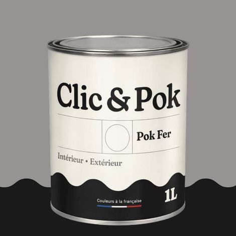 Peinture Fer Antirouille – Métal Extérieur Intérieur, Satinée, Protection Rouille - 1L - RAL 7036 - Gris platine