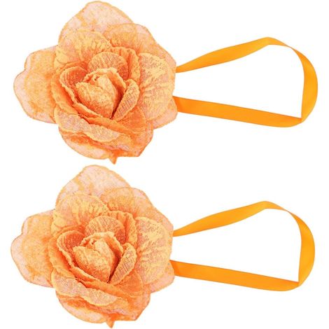 2 pièces Embrasses Magnétiques pour Rideaux à Motif Floral Fixation sans Perçage pour Salon Chambre Bureau Décor Élégant et Pratique (1/4)
