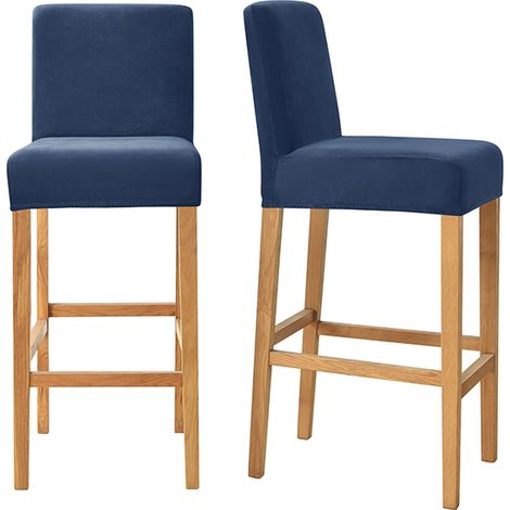Bezug für Barhocker, Samt, Marineblau