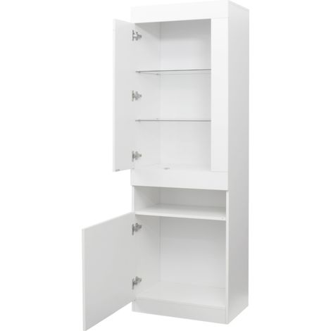 Vitrina de pie con LED blanca 50 x 40 x 180 cm HOMVRA (1/5)