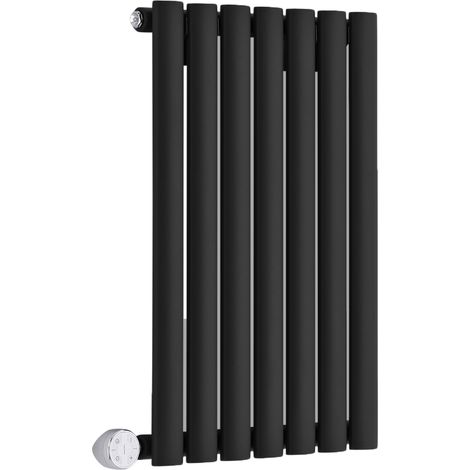 Hudson Reed Vitality Électrique – Radiateur Design Horizontal Colonnes Ovales – Noir – 63.5 x 41.5 cm (1/5)