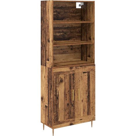 Highboard Old Wood 69.5 x 34 x 180 cm Engineered Wood vidaXL (1/5)