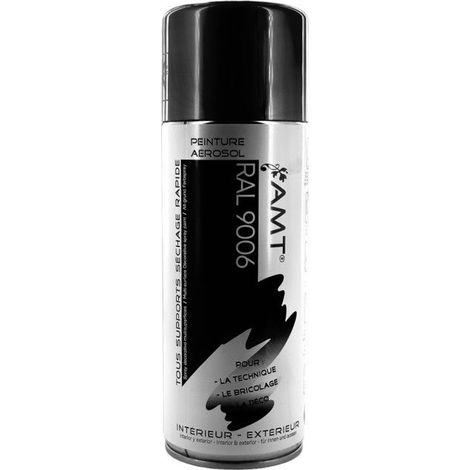 Bombe de peinture - Gris clair - RAL9006 - Brillant - AMT - 330ml - Peinture acrylique