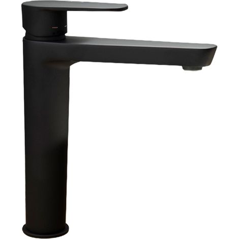 Grifo de Lavabo Monomando Alto Negro Mate con Sistema S2 de Ahorro de Agua Serie Alexia (1/3)