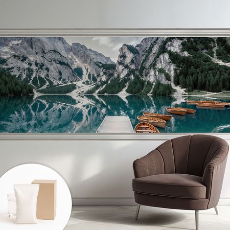 Carta Da Parati Non Tessuto - Decorazione Da Muro - Traspirante - Con Motivo - Per Camera Da Letto Cucina panorama montano 250x104 cm (1/5)