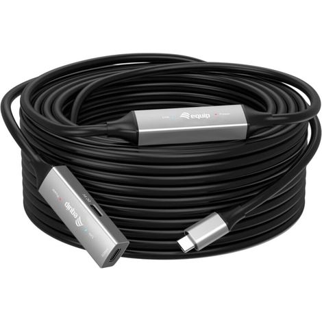Equip Kabel USB-C3.2-C Gen1 Akt.Erweit.St/Bu 10.00m schwarz (133357)
