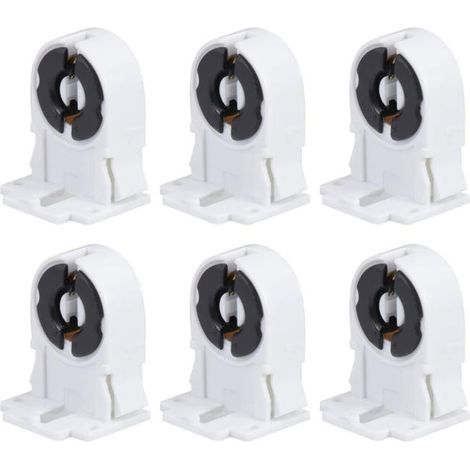 Douille pour tube LED - Support T8/G13 - Compatible avec les ampoules fluorescentes LED - Lot de 6 (1/5)